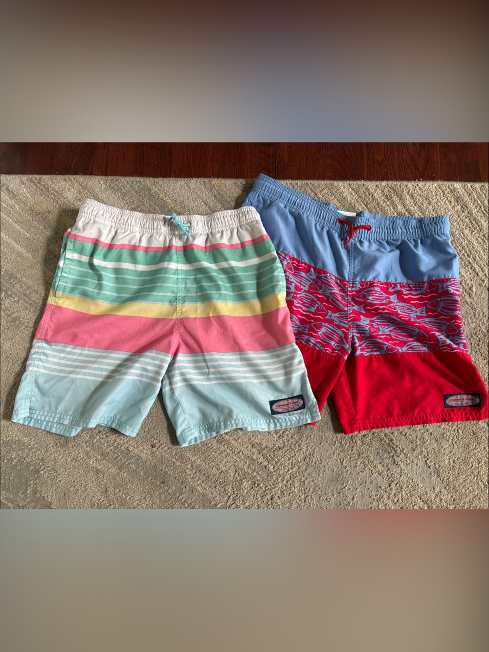 2 pair boys Vineyard Vines swim trunks, size 12/14